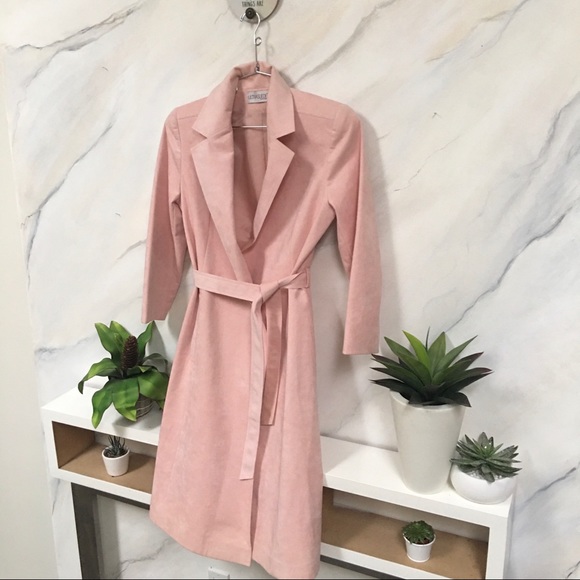 💖ULTRASUEDE-baby PINK vintage long blazer jacket - Picture 2 of 8